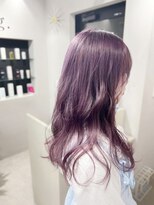 リグ 横浜(Lig.)&nbsp;パープルアッシュウルフレイヤーロングニュアンスカラーブリーチ