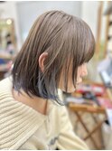 グラデーションカラーバレイヤージュムラサキブルー/ボブカット