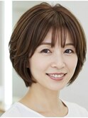 白髪染め◎ナチュラルブラウン上品大人ショートカット【高槻】