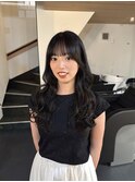 大人可愛い巻き髪スタイル/2wayシースルーバング/髪質改善カラー
