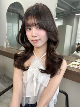 ボタン ハカタ(VOTAN hakata) 【VOTAN坂本早苗】レイヤーカット/グレージュ/ぱっつん前髪