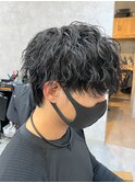 ツイストスパイラルパーマ/メンズ/眉毛/短髪/フェザーパーマ