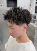 メンズパーマ/スパイキーショート/テーパーフェード