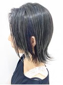 外ハネボブ×ハイライト/アッシュブラック♪【モリオ 松原】