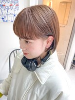 ヒビヲ(HIBIO)&nbsp;ダブルカラーピンクベージュピンクカラーケアブリーチミニボブ