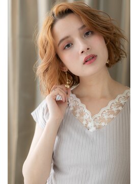 カバーヘアアンドスパ ブリス 浦和(COVER HAIR&SPA bliss) ミルクティーピンクくせ毛風波巻きボブTb2浦和20代30代40代