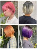 派手髪ボブ