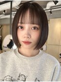 縮毛矯正/髪質改善トリートメント/グレージュ/ボブヘア/就活