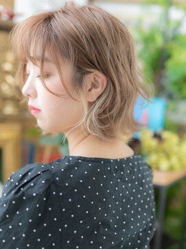 カバーヘア ブリス 戸田公園西口店(COVER HAIR bliss) 大人可愛いハイトーンくせ毛風ボブウルフh2戸田公園20代30代40代