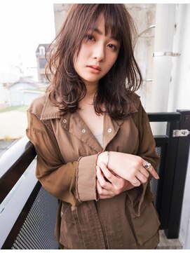 ヘアデザイン ソラ(Sola) 大人可愛いオーキッドベージュ×ウルフパーマ×顔まわりレイヤー