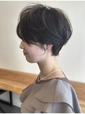 大人ラフウェーブ20代30代40代ボブブラウンスウィングショート