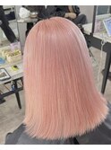 セミディ姫カットカールシアーカラーホワイトピンク美髪所沢練馬