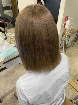 アジールヘア 所沢プロペ通り店(agir hair) セミディシアーカラー姫カットカールミルクティーベージュ所沢