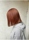 表参道roijir ぱっつんボブ×オレンジブラウン