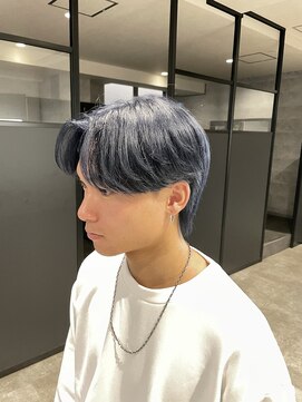 アクション 心斎橋店(ACTION) センターパート　ネイビーブルー