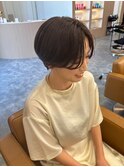 ショートカット丸みショート耳掛けハンサムショートひし形小顔