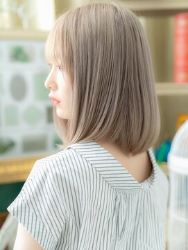 カバーヘア ブリス 戸田公園西口店(COVER HAIR bliss) ★ハイトーンカラーホワイトグレージュロングボブ20代30代★1!