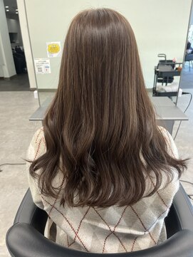 ガルボヘアー 桟橋店(garbo hair) ロング　明るめカラー　ブリーチ無し　くすみベージュ