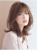 アプリコットオレンジハイライトカラーサーフカール夏くびれヘア