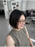 ワンレンボブ 暗染め　髪質改善トリートメント  　【山口】