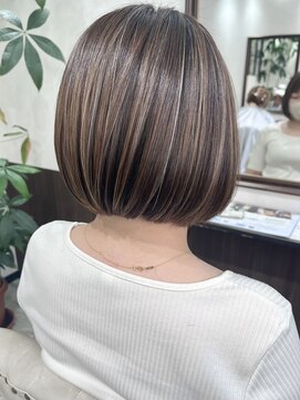 ベルヘアーデザイン 堺東(Belle hair Design) ハイライトショートカットボブ外国人風イルミナカラー韓国風堺東