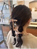 ツイン編みおろし
