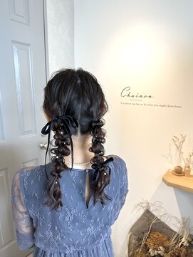 シェノン(Chainon.) ヘアセット ツイン編みおろし ヘアメイク