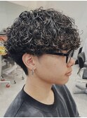 大阪梅田ツイストスパイラルパーマ波巻きパーマメンズマッシュ◆