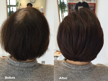 キュアーズの写真/育毛カラーで細毛・ぺたんこ髪を卒業し、芯から弾むようなハリ・コシを実現。