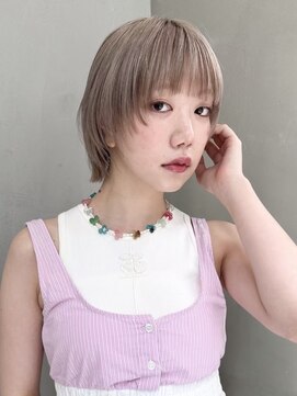 ギークス(GEEKS) 【GEEKS渋谷】ウルフ/ミルクティーベージュ/顔周りカット/夏ヘア