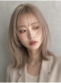 ハイトーンで魅せる！ミルクティーベージュ×顔マわいレイヤー