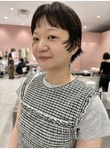 横浜ショートカット/顔まわりレイヤー/ショートパーマ/オン眉