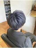ラベンダー×刈り上げマッシュ