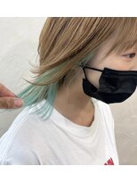 ヘアーサロン 6(hair salon) インナーグリーン×ミルクティーベージュ