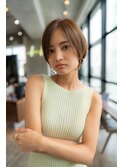 大人かわいい/20代30代/前下がりショートボブ/小顔