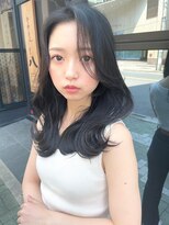 ロンドローズ 名古屋(Lond damaskRose)&nbsp;チョコレート 切りっぱなし イヤリングカラー 韓国ヘア 顔周り