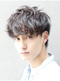 波巻きスパイラルツイストパーマ刈り上げマッシュセンターパート