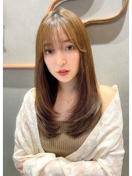 ロンド エスポワール 錦糸町(Lond espoir) 〇韓国前髪ザクザクレイヤーピンクベージュシースルーバング