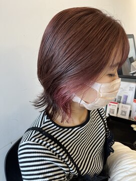 エファッセ 伊奈店(efface) レイヤーカット×インナーカラー×ベージュピンク×くびれミディ