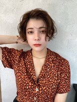 ノイ(noi) 顔周りレイヤーカットグレージュカラーくびれボブベージュカラー