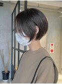 ショートカットくびれショート前下がりボブベージュカラー40代●
