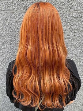 バブー バイ ビューティービースト 沖縄店(ba-boo by beauty:beast Academy) ブリーチオンカラー/アプリコッ トオレンジ