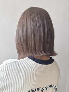 ラフ バイ マグ 南松本(R.A.F. by Mag) ピンクグレージュカラーケアブリーチハイトーンカラーボブヘア