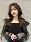 韓国レイヤーカット/くびれ巻き/前髪顔周り/セミディ[門前仲町]
