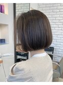 顎下ボブ/巻ける縮毛矯正/髪質改善/丸みボブ/暗髪
