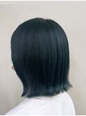 モスグリーン/切りっぱなしボブ