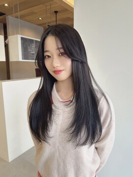 レイヤーカット×グレー