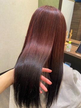 ディアローグ 瑞江店 こっくりワインレッド×ブラックのルーツカラー/瑞江