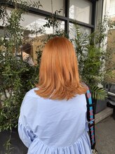リールヘアー 大野城店(rire hair) ブリーチ1回で叶うオレンジベージュ