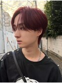 シャドウパーマコンマヘアナチュラルセンターパートツーブロック